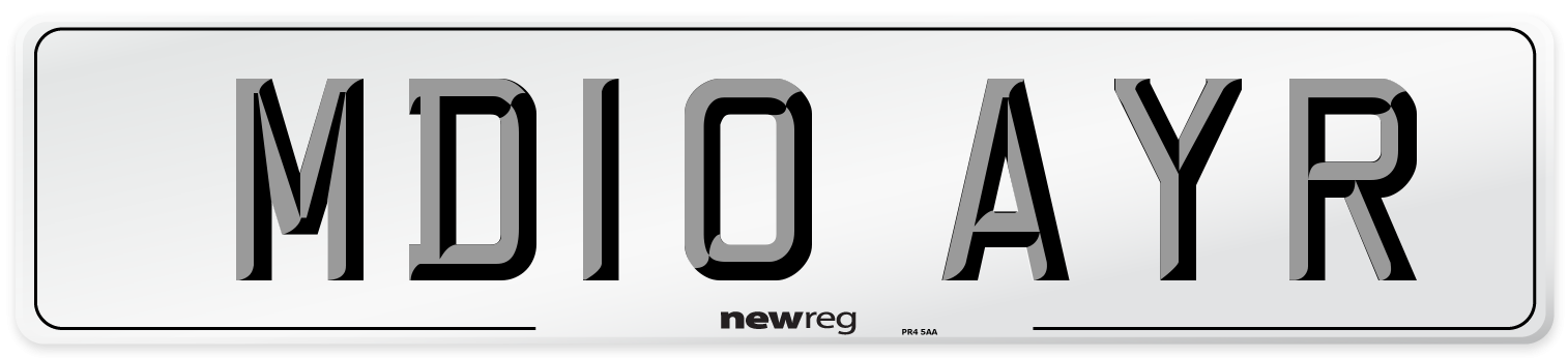 MD10 AYR Number Plate from New Reg